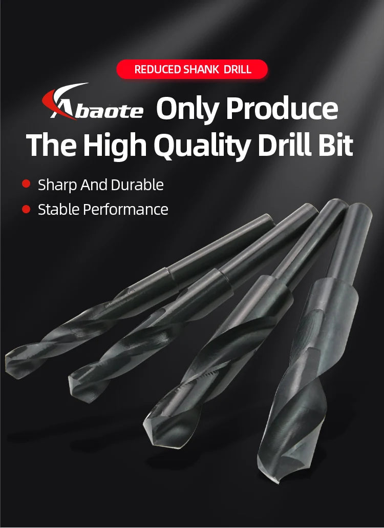 ABAOTE Reduced Shank Nitride Coating Twist Drill HSS Twist Drill Bit 13MM-50MM Hole Cutter For Wood/Metal Drilling Bit Gun Drill