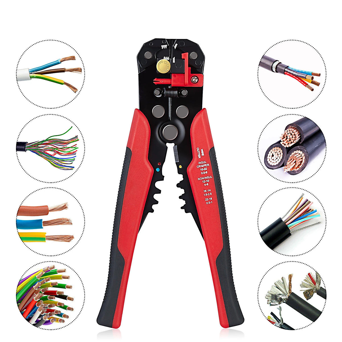 Self Adjusting Wire Stripper Tool with Wire Crimper and Cutters, Automatic Wire Stripper, Wire Stripper and Crimping Tool
