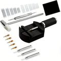 52pcs/set Deluxe Professional Watch Repair Tool Kit, Including Lug Presses, Hammers, Spring Bars, Chain Saws, and Strap Links