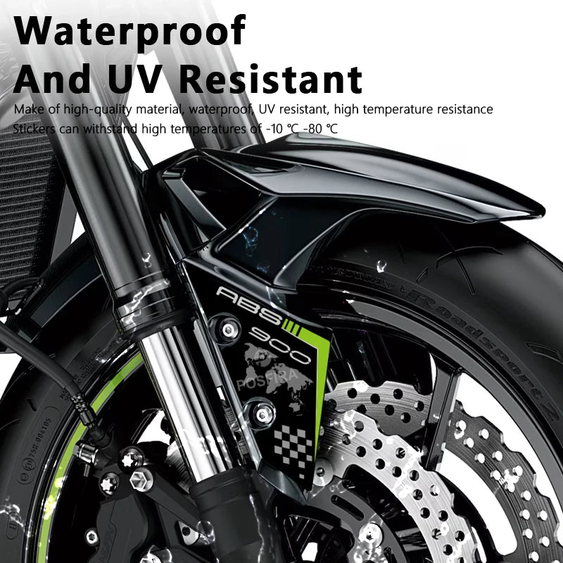 Front Fender Mudguard Decals for Kawasaki Z900 2021-2025 - view 4