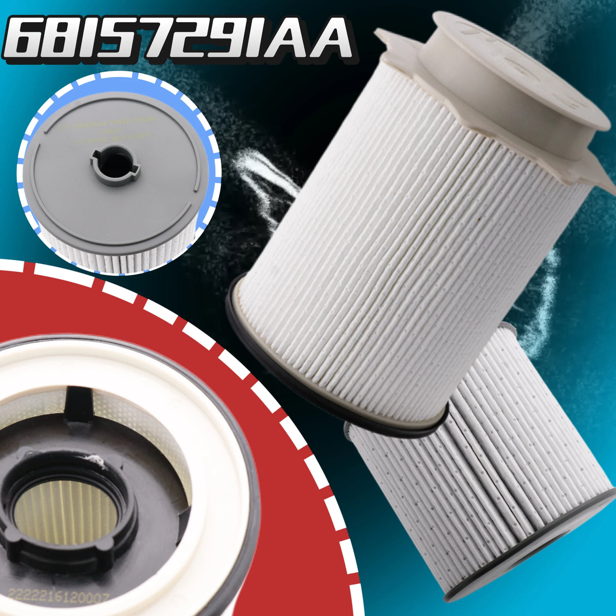 Fuel Filter Set 68157291AA 68436631AA Ram 6.7L Cummins Diesel - image 6