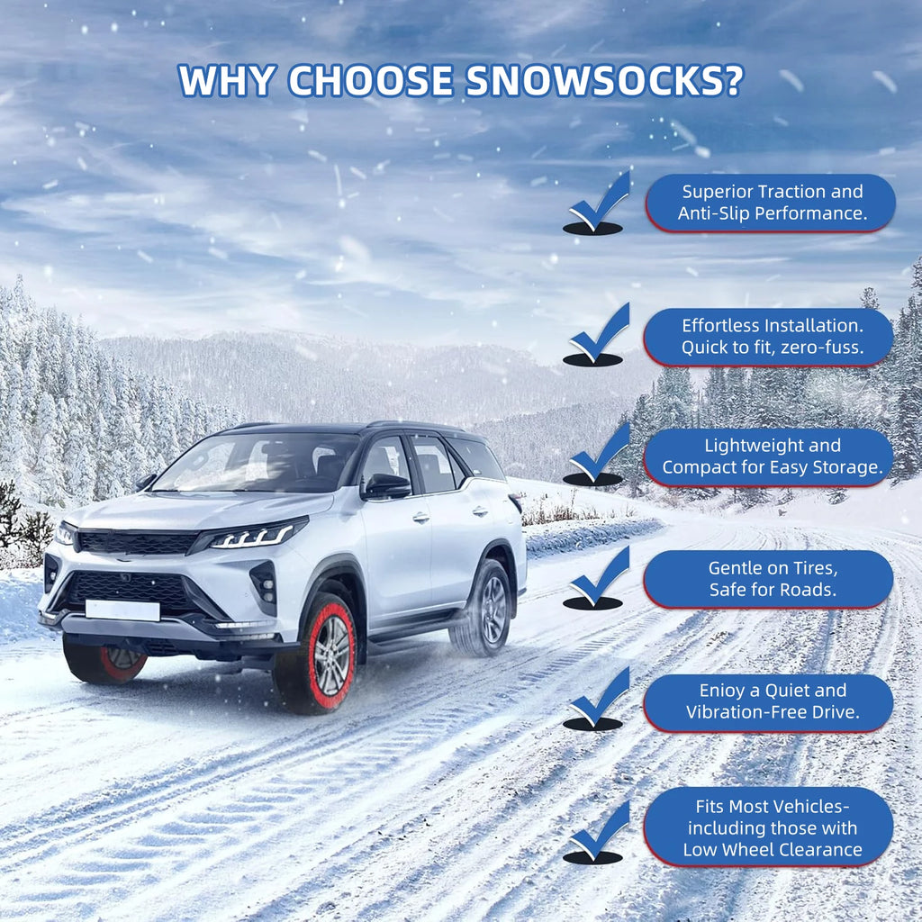 Emergency Tire Chain Snow Socks Winter Anti-skid Chains Car Wheel Snow Chains Safety Car Accessory for Car/SUV/Sports Car Tire