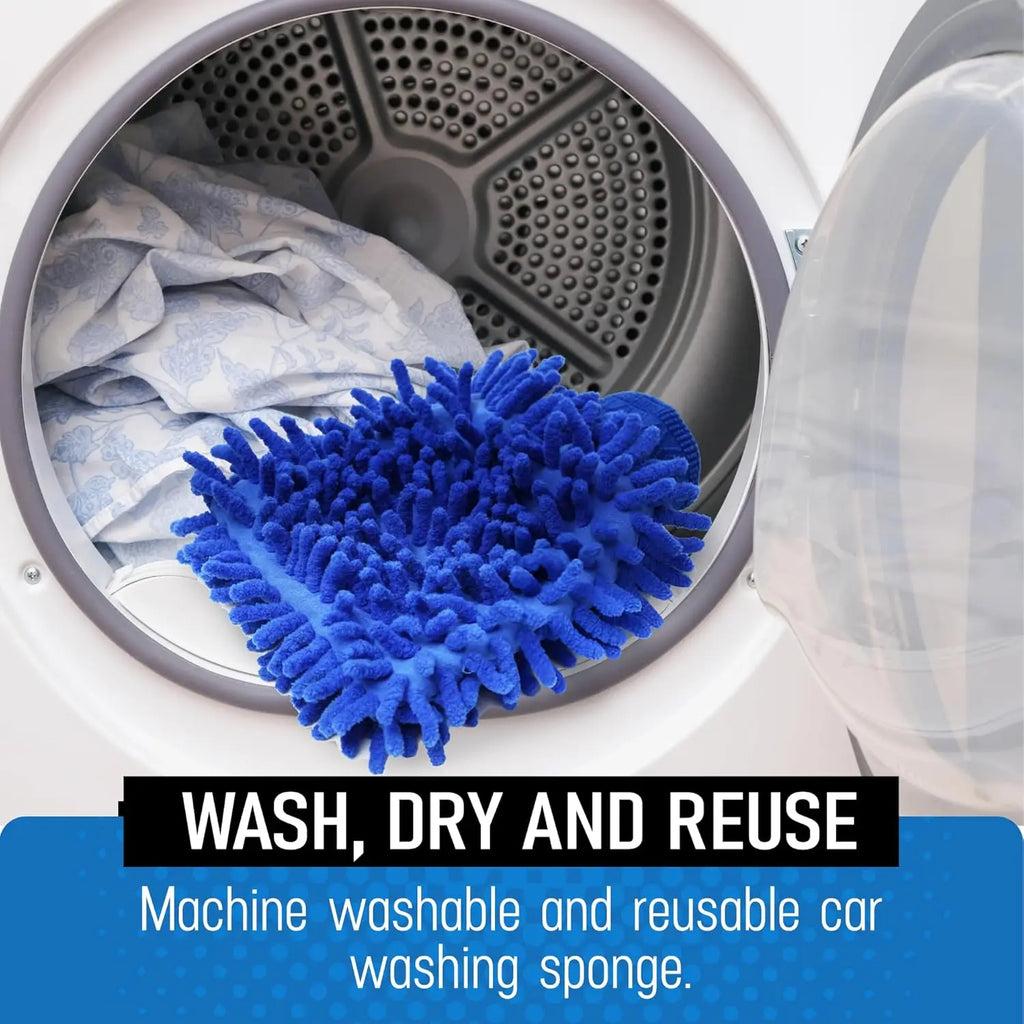 Plush Microfiber Car Wash Mitt Chenille Detailing Glove for Cars Trucks and Motorcycles
