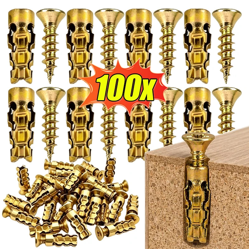 Hollow Wall Metal Anchors with Screws – Drywall & Concrete