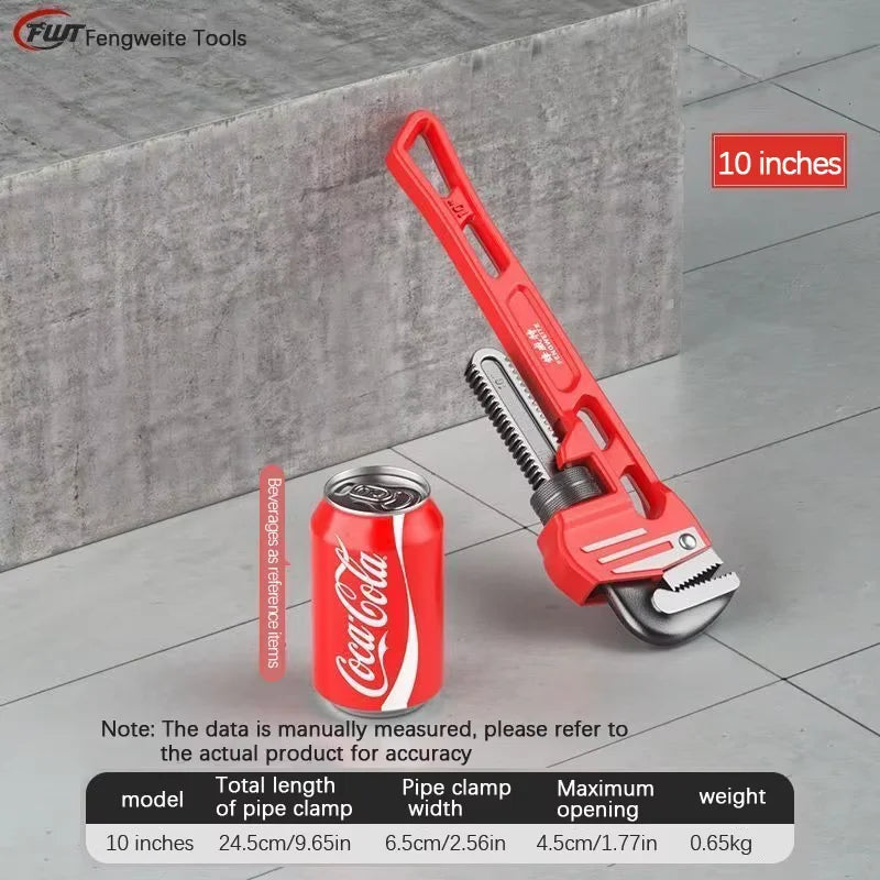 Heavy duty pipe wrench, adjustable pipe wrench, solid jaws and I-beam handle, pipe wrench, industrial wrench