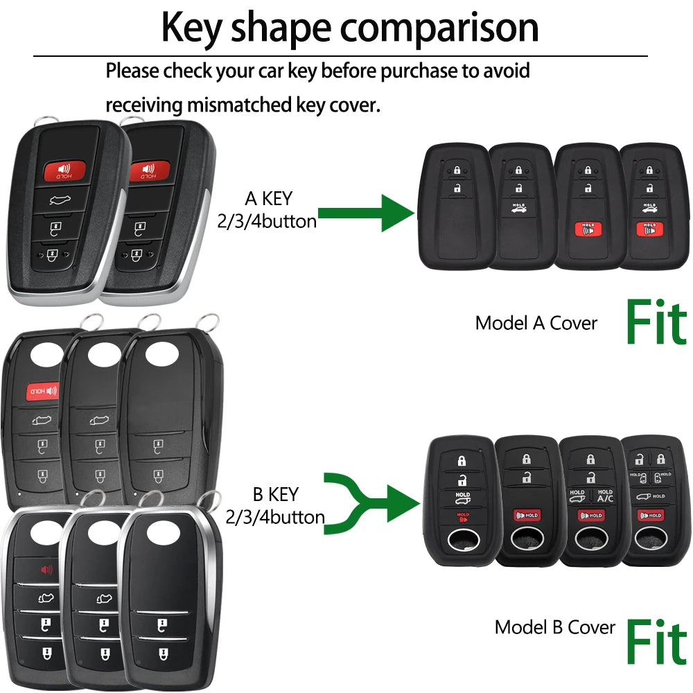 Toyota Silicone Key Fob Cover - Soft Durable for RAV4 Corolla Camry - image 2