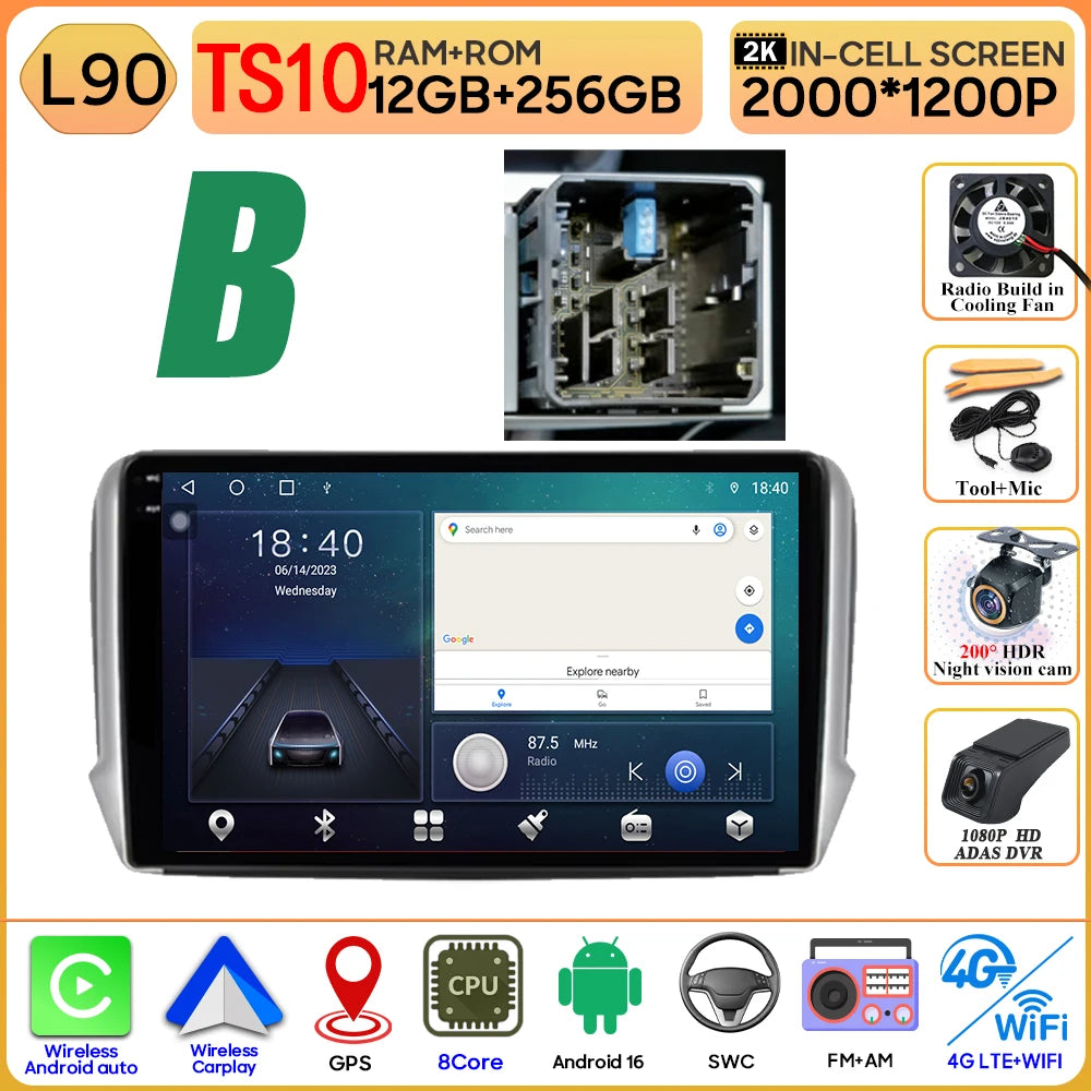 Peugeot 2008/208 10" Android 16 GPS Navigation Stereo (2012-2018) - image 20
