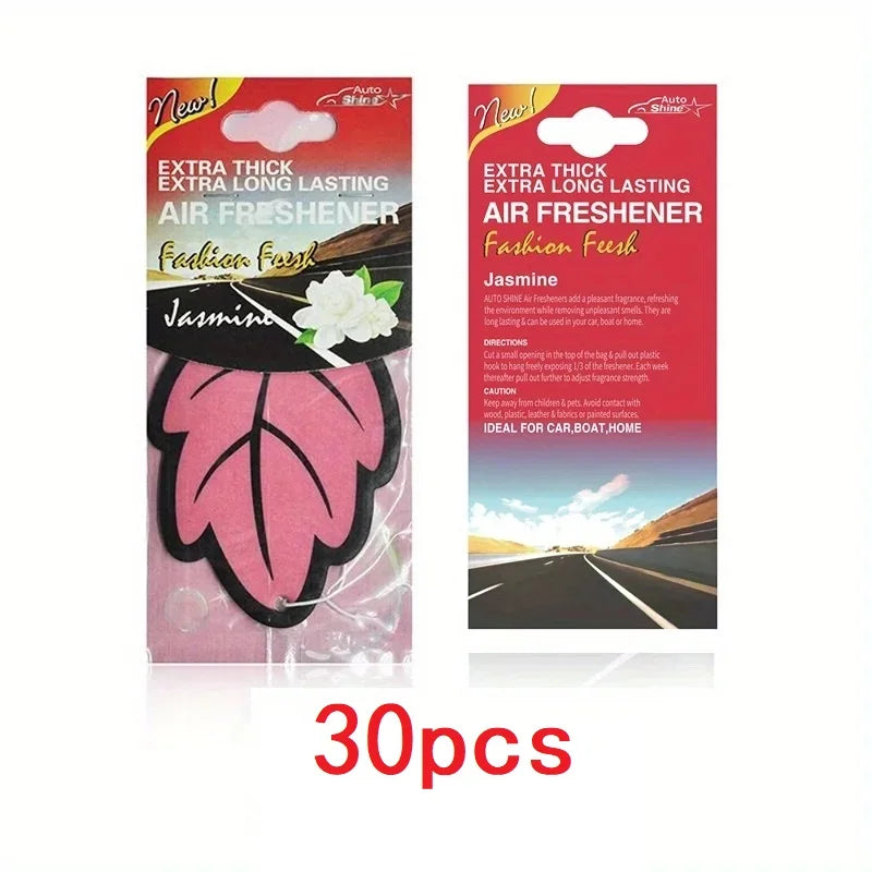Vanilla Scented Paper Leaf Hanging Car Air Fresheners, 3-60 Pcs