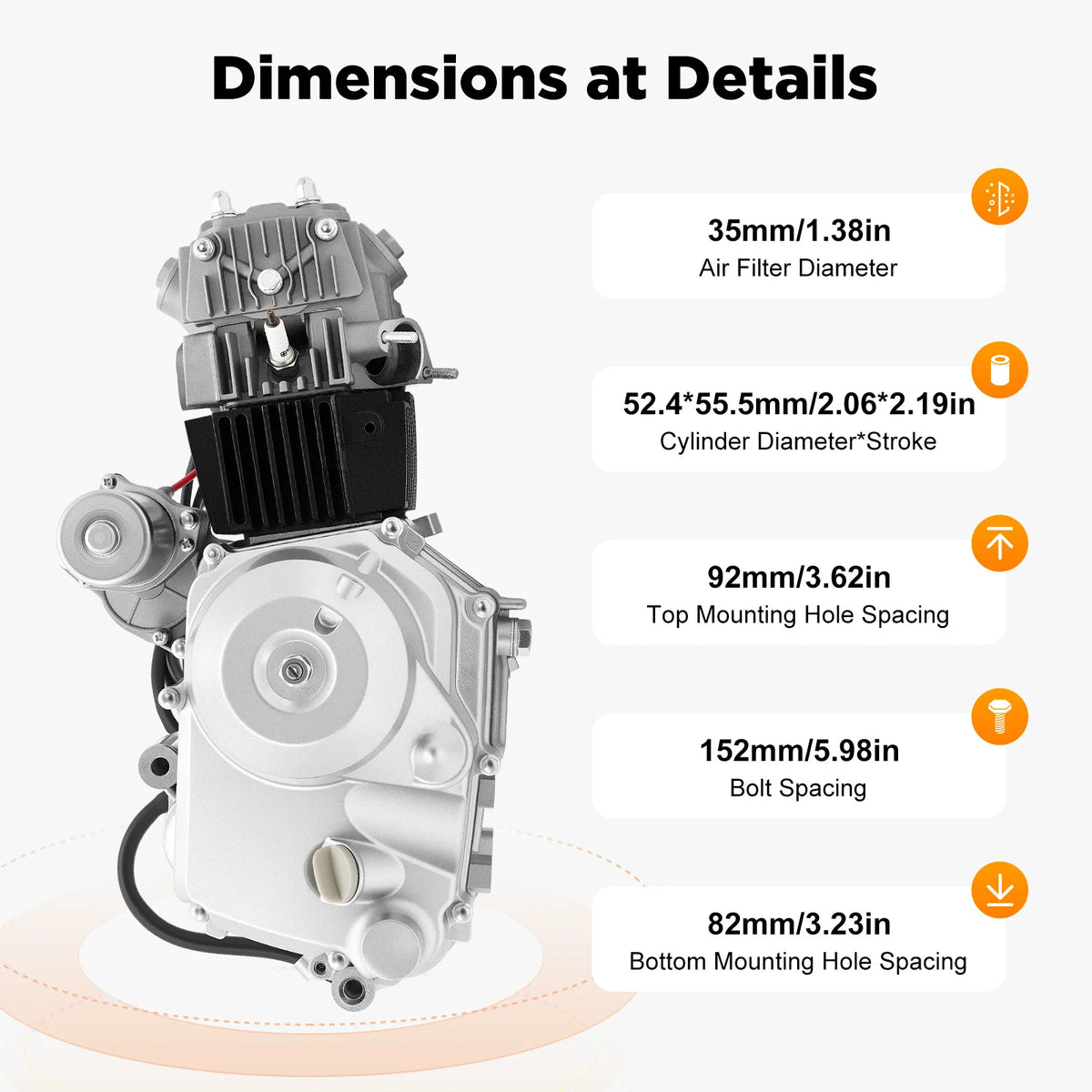 125cc 4-Stroke Electric Start Engine for ATV, Go Kart, Dirt Bike