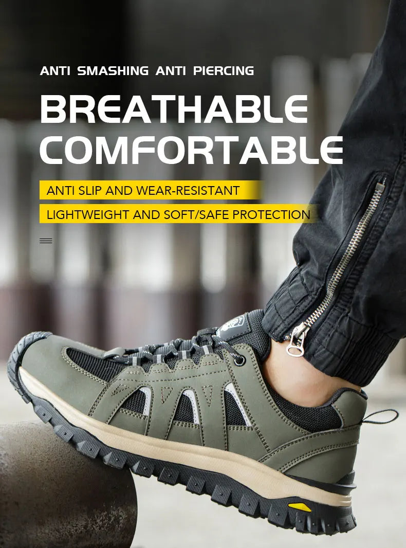 Men's Lightweight Steel Toe Slip-Resistant Work Boots - image 9