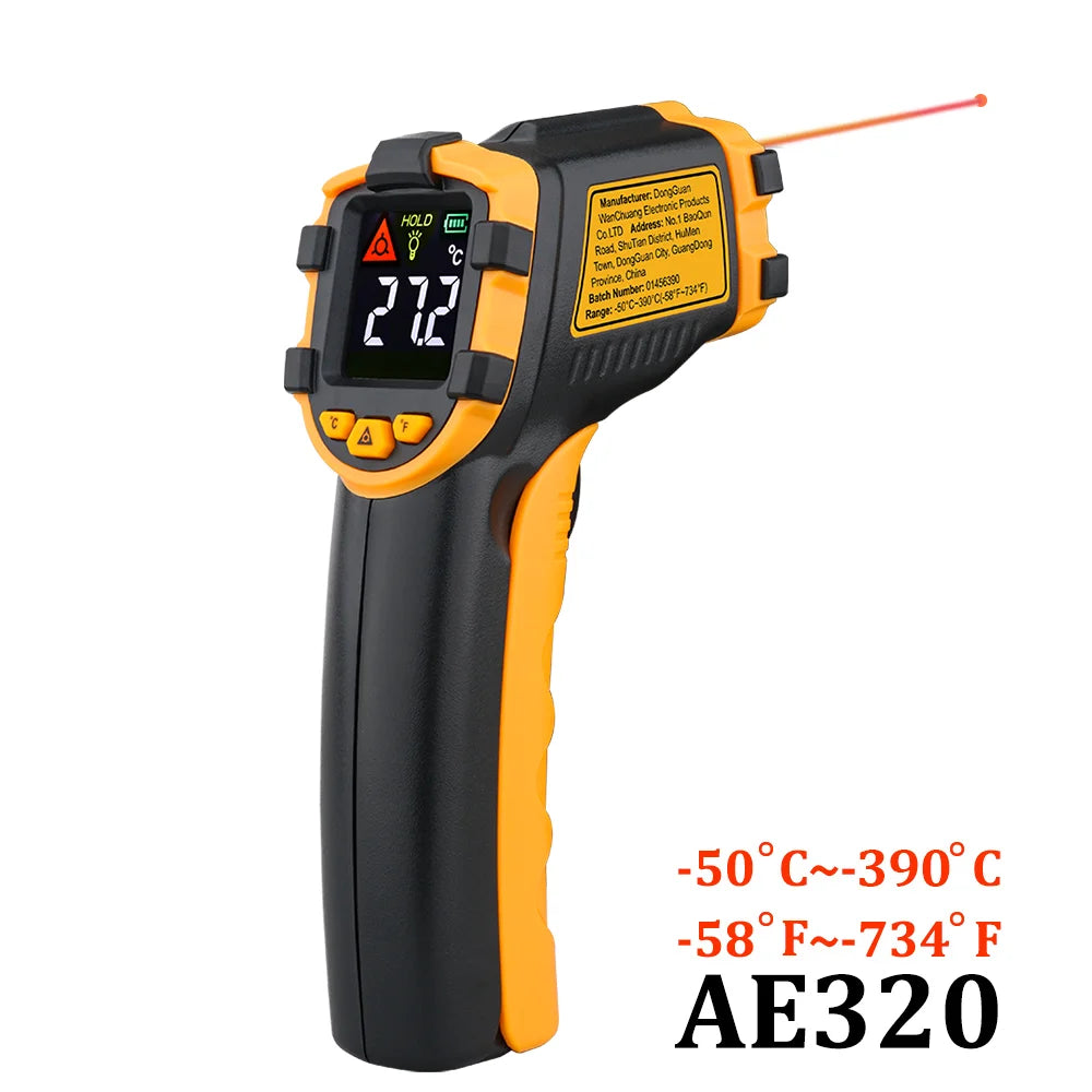 Digital Infrared Thermometer, Non-Contact Laser Temperature Meter with Color LCD and Alarm