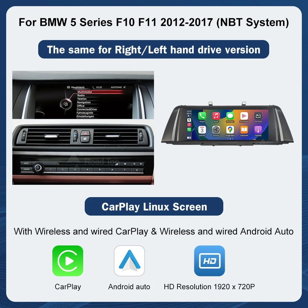 12.3" Touch Screen for BMW 5 Series F10/F11 CarPlay Android Auto - image 8