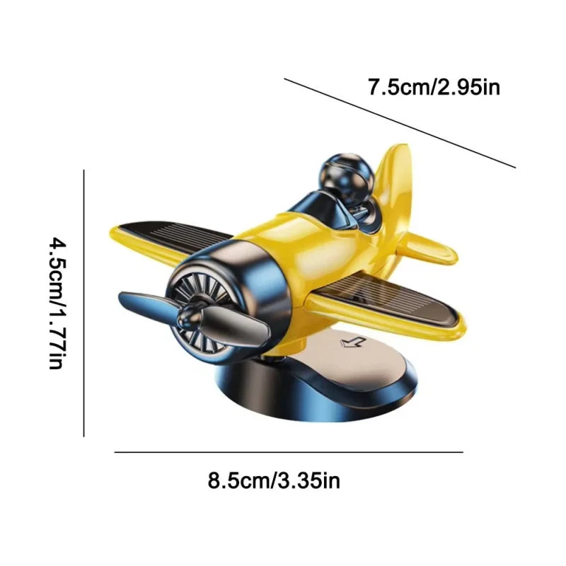 Solar Spinning Airplane Ornament for Car Center Console