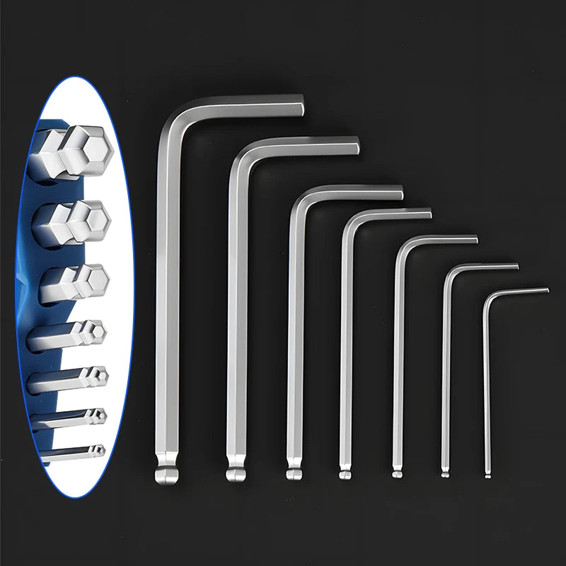 7 PCS Allen Key Set Hexagon Spanner Universal Hex Wrench Six-Lens Ball Keys