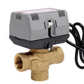 Three-Way Motorized Valve Brass VC6013 Fan Coil Electric Valve AC220V