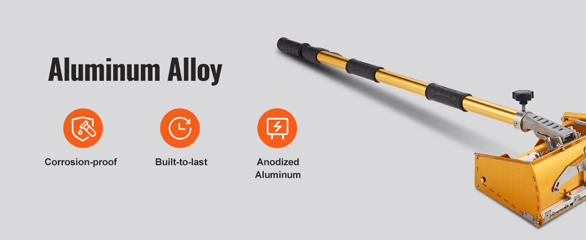 SucceBuy Drywall Flat Box Handle 40''-64'' Anodized Aluminum 5-Section Length Adjustable Non-Slip Grip Plasterboard, Wallboard